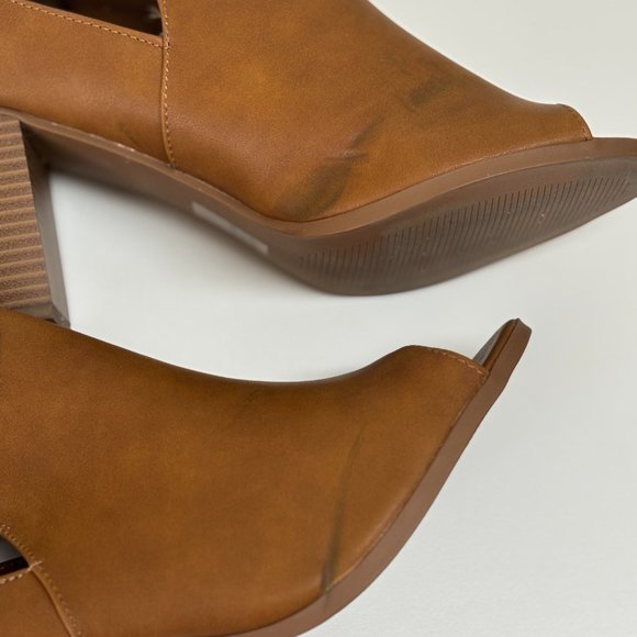 Brown Open Toe Ankle Boots - Picture 5 of 5